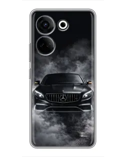 Чехол для TECNO Camon 20 Pro с картинкой «Mercedes в дыму»