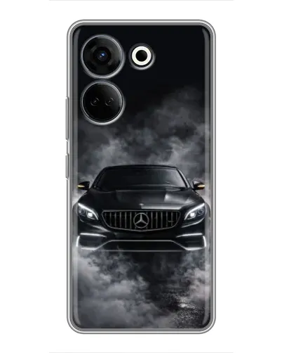 Чехол для TECNO Camon 20 Pro с картинкой «Mercedes в дыму»