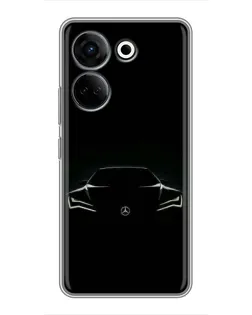 Чехол для TECNO Camon 20 Pro с картинкой «Mercedes — силуэт авто» Чехол для TECNO Camon 20 Pro с картинкой «Mercedes — силуэт авто»