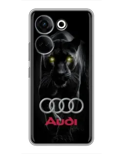 Чехол для TECNO Camon 20 Pro с картинкой «Пантера и Audi»