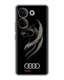 Чехол для TECNO Camon 20 Pro с картинкой «Графика — пантера и Audi»