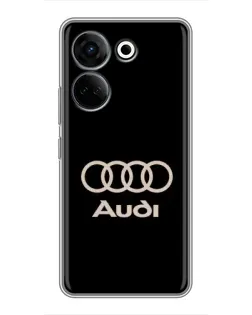 Чехол для TECNO Camon 20 Pro с картинкой «Audi — золотой логотип»