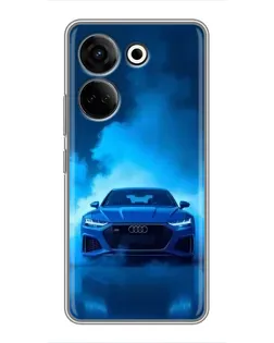 Чехол для TECNO Camon 20 Pro с картинкой «Audi — голубая энергия»