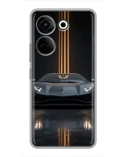 Чохол для TECNO Camon 20 Pro з картинкою «Lamborghini золоті лінії»