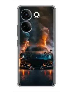 Чохол для TECNO Camon 20 Pro з картинкою «Lamborghini димна естетика»