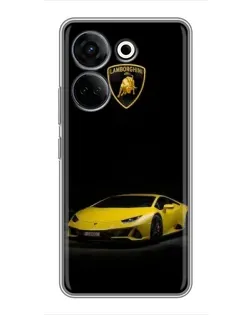 Чохол для TECNO Camon 20 Pro з картинкою «Lamborghini жовтий акцент»