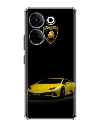 Чохол для TECNO Camon 20 Pro з картинкою «Lamborghini жовтий акцент»