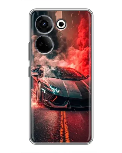 Чохол для TECNO Camon 20 Pro з картинкою «Lamborghini червоний дим»