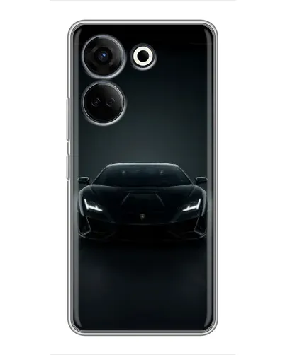 Чохол для TECNO Camon 20 Pro з картинкою «Чорний Lamborghini Aventador»