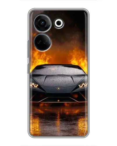 Чохол для TECNO Camon 20 Pro з картинкою «Lamborghini у вогні»