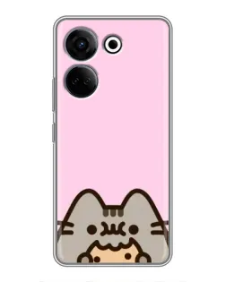 Чехол для TECNO Camon 20 Pro с картинкой «Pusheen и печенье» Чехол для TECNO Camon 20 Pro с картинкой «Pusheen и печенье»