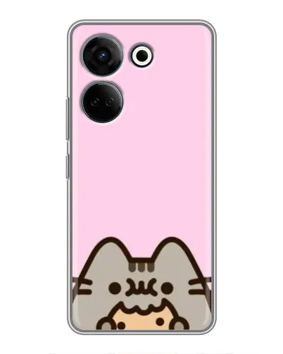 Чехол для TECNO Camon 20 Pro с картинкой «Pusheen и печенье»