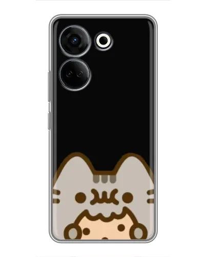 Чехол для TECNO Camon 20 Pro с картинкой «Пушин на черном»