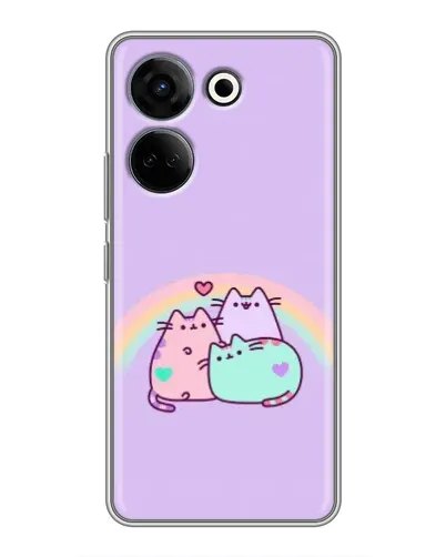Чехол для TECNO Camon 20 Pro с картинкой «Радужные Пушины»