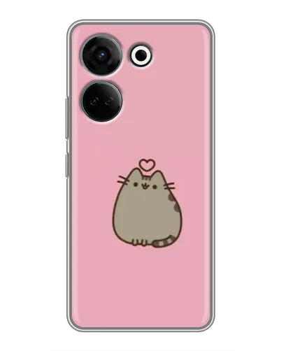Чехол для TECNO Camon 20 Pro с картинкой «Pusheen сердце»