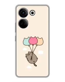 Чехол для TECNO Camon 20 Pro с картинкой «Пушин на шариках»