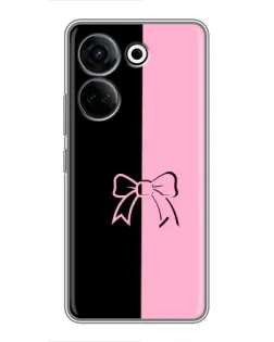 Чехол для TECNO Camon 20 Pro с картинкой «Половинки банта»