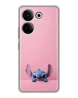 Чехол для TECNO Camon 20 Pro с картинкой «Stitch выглядывает»