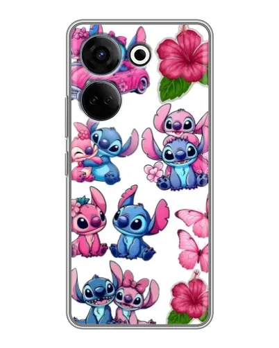 Чехол для TECNO Camon 20 Pro с картинкой «Стикеры Stitch и Angel» Чехол для TECNO Camon 20 Pro с картинкой «Стикеры Stitch и Angel»
