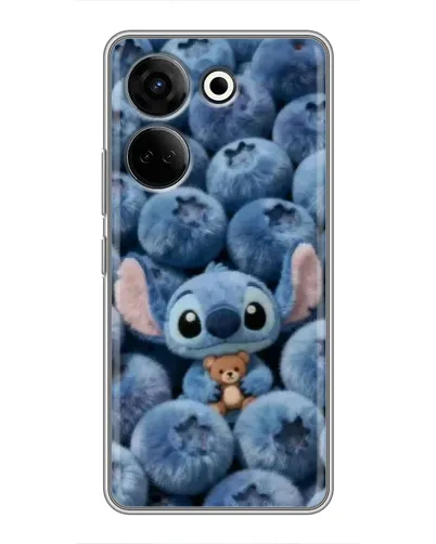 Чехол для TECNO Camon 20 Pro с картинкой «Стич и голубика» Чехол для TECNO Camon 20 Pro с картинкой «Стич и голубика»