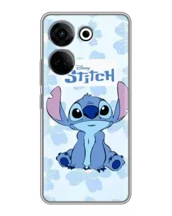 Чехол для TECNO Camon 20 Pro с картинкой «Stitch среди цветов»