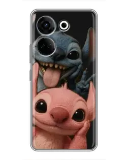 Чехол для TECNO Camon 20 Pro с картинкой «Стич и Ангел»