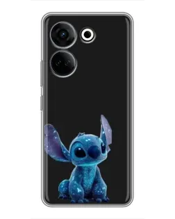 Чехол для TECNO Camon 20 Pro с картинкой «Стич на черном»