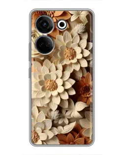 Чохол для TECNO Camon 20 Pro з картинкою «Бежевий флористичний декор» Чохол для TECNO Camon 20 Pro з картинкою «Бежевий флористичний декор»
