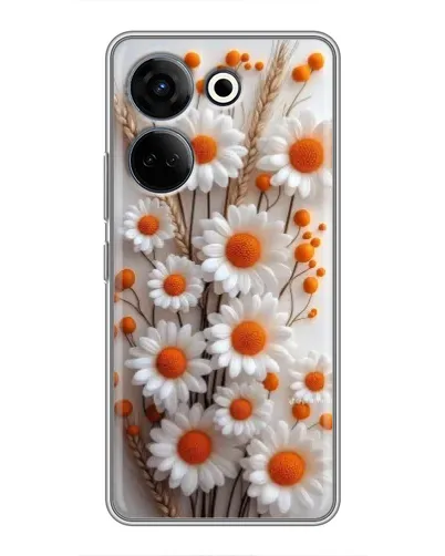 Чехол для TECNO Camon 20 Pro с картинкой «Белые сухоцветы»