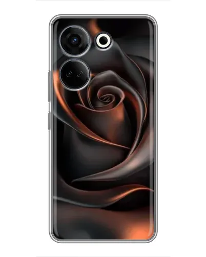 Чехол для TECNO Camon 20 Pro с картинкой «Шелковая черная роза»