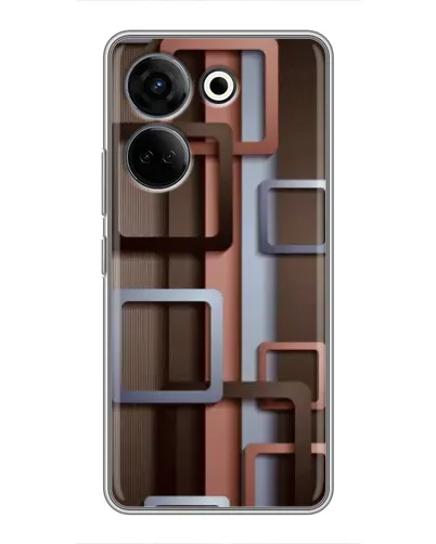 Чехол для TECNO Camon 20 Pro с картинкой «Коричневые объемные квадраты» Чехол для TECNO Camon 20 Pro с картинкой «Коричневые объемные квадраты»