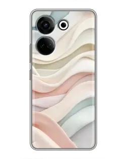 Чехол для TECNO Camon 20 Pro с картинкой «Пастельные нежные волны»
