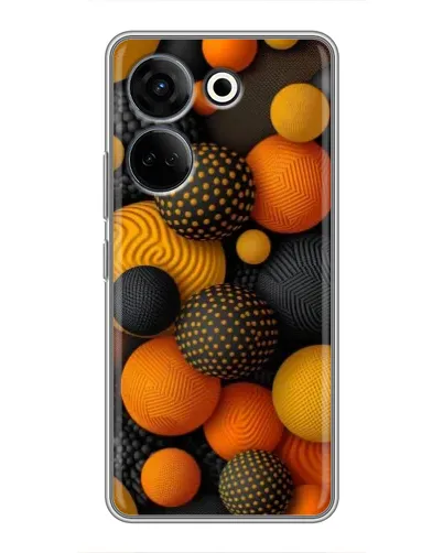 Чехол для TECNO Camon 20 Pro с картинкой «Объемные оранжевые сферы» Чехол для TECNO Camon 20 Pro с картинкой «Объемные оранжевые сферы»