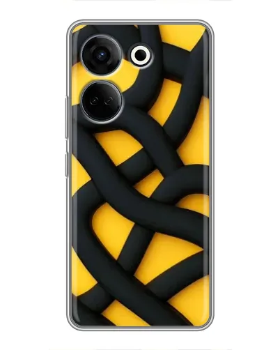 Чехол для TECNO Camon 20 Pro с картинкой «Черное желтое переплетение» Чехол для TECNO Camon 20 Pro с картинкой «Черное желтое переплетение»