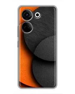 Чехол для TECNO Camon 20 Pro с картинкой «Геометрия оранжевых кругов»