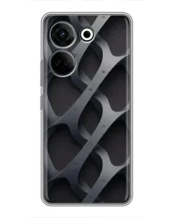 Чехол для TECNO Camon 20 Pro с картинкой «Объемное серое плетение»