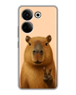 Чехол для TECNO Camon 20 Pro с картинкой «Капибара виктория»
