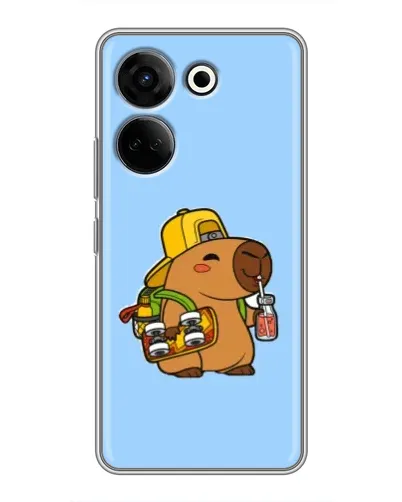 Чехол для TECNO Camon 20 Pro с картинкой «Капибара на скейте»