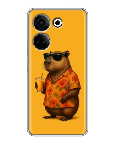Чехол для TECNO Camon 20 Pro с картинкой «Капибара на отдыхе»