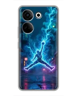 Чохол для TECNO Camon 20 з картинкою «Jordan Gold Jumpman»