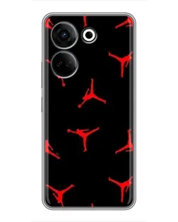 Чохол для TECNO Camon 20 з картинкою «Jordan Red Pattern»