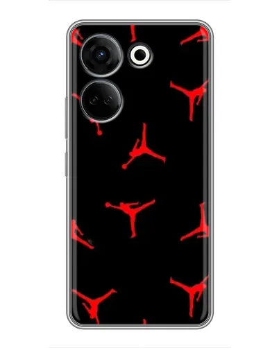 Чохол для TECNO Camon 20 з картинкою «Jordan Red Pattern»