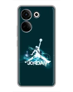 Чохол для TECNO Camon 20 з картинкою «Jordan Blue Fire»