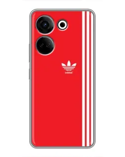 Чохол для TECNO Camon 20 з картинкою «Червоний мінімалізм Adidas»
