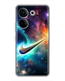 Чохол для TECNO Camon 20 з картинкою «Космічний Nike Swoosh»