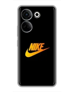 Чохол для TECNO Camon 20 з картинкою «Золотий логотип Nike»