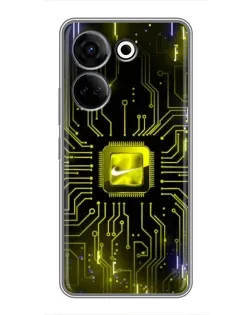 Чохол для TECNO Camon 20 з картинкою «Nike — золота іскра»