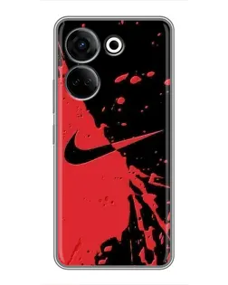 Чохол для TECNO Camon 20 з картинкою «Червоні бризки Nike»