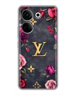 Чохол для TECNO Camon 20 з картинкою «Квітковий Louis Vuitton»