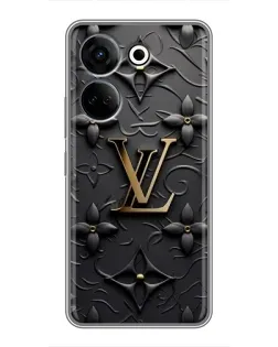 Чехол для TECNO Camon 20 с картинкой «Кожаная текстура LV»